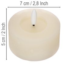 kohteita LED-teekynttilä, lämmin valkoinen, välkkyvä efekti ja ajastin, aitoa vahaa, paristokäyttöinen, 7 cm, 2 kpl