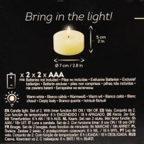 kohteita LED-teekynttilä, lämmin valkoinen, välkkyvä efekti ja ajastin, aitoa vahaa, paristokäyttöinen, 7 cm, 2 kpl