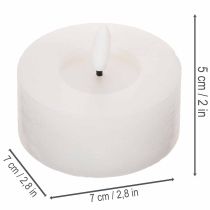 kohteita LED XL Tuikkukynttilä Valkoinen Aito Vaha Ajastimella Lämmin Valkoinen 6cm 2kpl