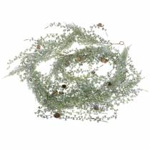 Lehtikuusi Garland Vihreä/Geeist ja käpyjä 180cm