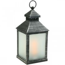 LED-lyhty ajastimella Deco Lantern Vintage hopea H23cm