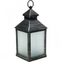 LED-lyhty ajastimella Deco Lantern Vintage hopea H23cm