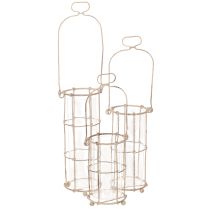 kohteita Puutarhalyhty, metallinen tuulivalo Ø8,5 cm K23/18,5/14,5 cm 3-osainen setti