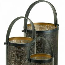 kohteita Koristelyhdyt, lyhty metallireikäkuvio H35.5/31/25cm 3 kpl sarja