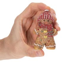 kohteita Keinotekoinen piparkakkumies-koristehahmo, 8 cm, 3 kpl