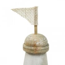 Puinen majakka Maritime Wood Deco Sininen Valkoinen K30,5cm