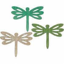 Sudenkorennot hajallaan, puinen kesäkoriste, pöydän koristelu vihreä 48kpl