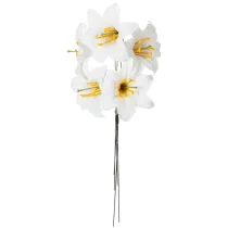 kohteita Tekoliljakukka, valkoinen, langalla, keskikokoinen, 35 cm, 5 kpl