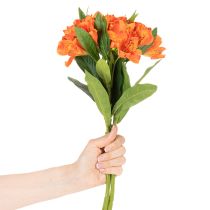 kohteita Keinotekoinen alstroemeria, oranssi kukka, keinotekoinen kimppukoriste, 75 cm, 3 kpl
