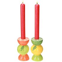 kohteita Lime ja sitruuna koristeellinen kynttilänjalka keraaminen H10,5cm 2kpl