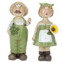 kohteita Talonpoikaispariskunnan koristeelliset figuurit, hauska olohuoneen ja kesän sisustuselementti sisätiloihin, 17 cm, 2 kpl