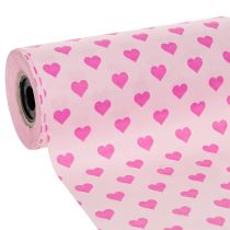 kohteita Sydänaiheinen kalvosinpaperi, pinkki, 25 cm, 100 m