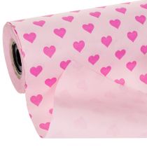 kohteita Sydänaiheinen kalvosinpaperi, pinkki, 25 cm, 100 m