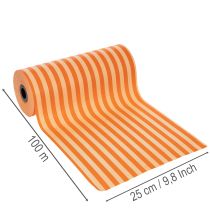 kohteita Kalvosinpaperirulla, oranssiraidallinen, 25 cm x 100 m