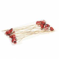 kohteita Koristetulppa leppäkerttu tikussa puu punainen, musta 4cm x 2,5cm K23,5cm 16 kpl