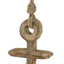 kohteita Maritime Decoration Anchor Wood Natural Puinen ripustusankkuri 19cm