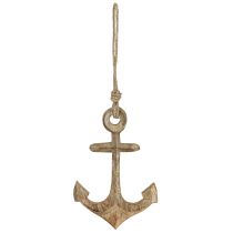 kohteita Maritime Decoration Anchor Wood Natural Puinen ripustusankkuri 19cm