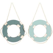 kohteita Pelastusrengas puinen koristelu merensiniseen ripustukseen Ø13cm 2kpl