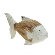 Merikoristelu kalapuuta puinen kala nuhjuinen chic 17×8cm