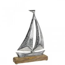 Merikoristelu, koristepurjevene metallia, koristelaiva H16,5cm