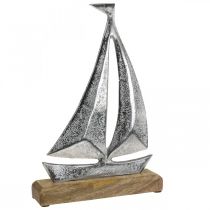 Merikoristelu, koristepurjevene metallia, koristelaiva H26cm