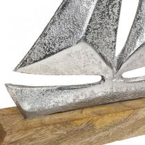 Merikoristelu, koristepurjevene metallia, koristelaiva H26cm