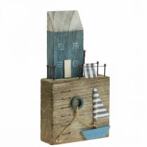 Merellinen puinen koristelu satamapromenadi Shabby Chic K25,5cm