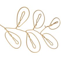 kohteita Metallinen kukkaseppele, lankaa kukkaseppeleeseen, kesäkoriste, seinäkoriste, kulta, 110 cm