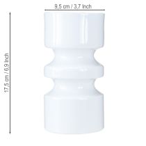 kohteita Metallinen kukkamaljakko kermanvalkoisella emalilla Ø9cm K17,5cm