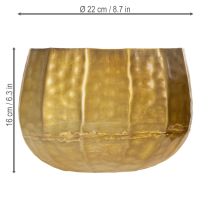 kohteita Metallinen koristeellinen kukkaruukku, messinki, Ø22/18/14cm, 3 kpl setti