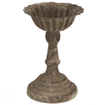 kohteita Metallinen koristekulho jalassa pikari antiikkiharmaa ruskea Ø12cm K18cm