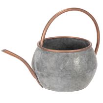 kohteita Metallinen koristeellinen kastelukannu, vintage-maalaistyyliin, puutarhakoriste, istutukseen, hopeanvärinen kupari, P41cm Ø26cm K30cm