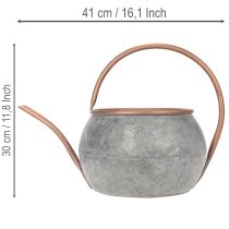 kohteita Metallinen koristeellinen kastelukannu, vintage-maalaistyyliin, puutarhakoriste, istutukseen, hopeanvärinen kupari, P41cm Ø26cm K30cm