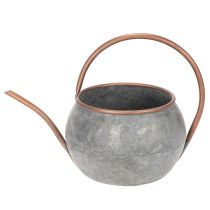 kohteita Metallinen koristeellinen kastelukannu, vintage-maalaistyyliin, puutarhakoriste, istutukseen, hopeanvärinen kupari, P41cm Ø26cm K30cm