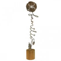 Metallinen deco kukka puinen teline kirjain &quot;Family&quot; H40cm