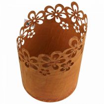 Metallinen koristeruostelyhty metalliruukku Ø16cm K23cm