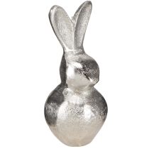 kohteita Decorative Bunny Silver – Moderni pääsiäisfiguuri metallista tyylikkääseen kevätkoristeeseen 11cm 3 kpl