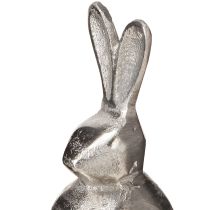 kohteita Decorative Bunny Silver – Moderni pääsiäisfiguuri metallista tyylikkääseen kevätkoristeeseen 11cm 3 kpl