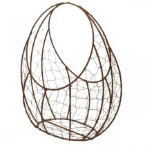 kohteita Lankakori Metallinen istutuskone Kevätkoristeet Pääsiäiskori Ruskea Patina K34cm L30cm