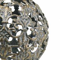 Pallo ripustettava koristeilla antiikki näyttää kultaista metallia Ø12cm