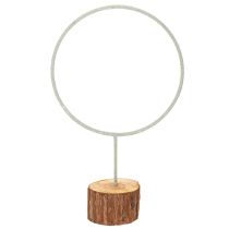 kohteita Koristeellinen metallinen rengas puisella jalustalla pöytäkoristeeseen, 43 cm