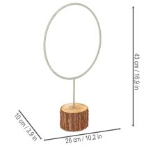 kohteita Koristeellinen metallinen rengas puisella jalustalla pöytäkoristeeseen, 43 cm