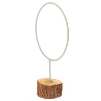 kohteita Koristeellinen metallinen rengas puisella jalustalla pöytäkoristeeseen, 43 cm