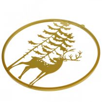 kohteita Koristesormus kultaa ripustettavaksi peuran metallikoristeeseen Joulu Ø38cm