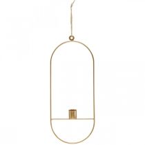 Ripustettava kynttilänpidin kultainen soikea metalli 13×30,5cm 3kpl