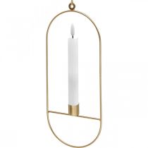 Ripustettava kynttilänpidin kultainen soikea metalli 13×30,5cm 3kpl