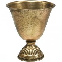 kohteita Metallinen kulho pikari metalli koristeena kultainen antiikki look H16cm