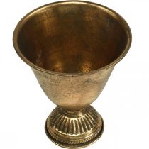 kohteita Metallinen kulho pikari metalli koristeena kultainen antiikki look H16cm
