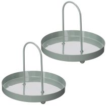 kohteita Koristeellinen tarjotin keittiöön ja ruokapöydän koristeeksi, korkea kahva, 18 cm