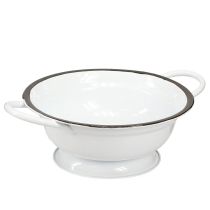 kohteita Metallikulhokoriste Valkoinen Musta Ø16,5cm K6,5cm 4kpl